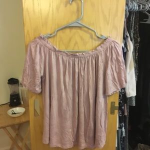 Light Pink Off Shoulder Top